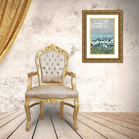 Aqua Motion Gold Ornate Wood Framed Art Print with Double Matting by Nichtberger, Liz