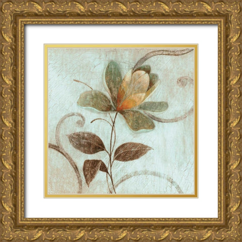 Floral Souvenir 1 Gold Ornate Wood Framed Art Print with Double Matting by OKRE