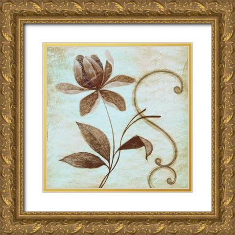 Floral Souvenir 2 Gold Ornate Wood Framed Art Print with Double Matting by OKRE