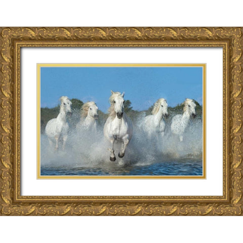 The Beautiful Five Gold Ornate Wood Framed Art Print with Double Matting by Ortega, Xavier