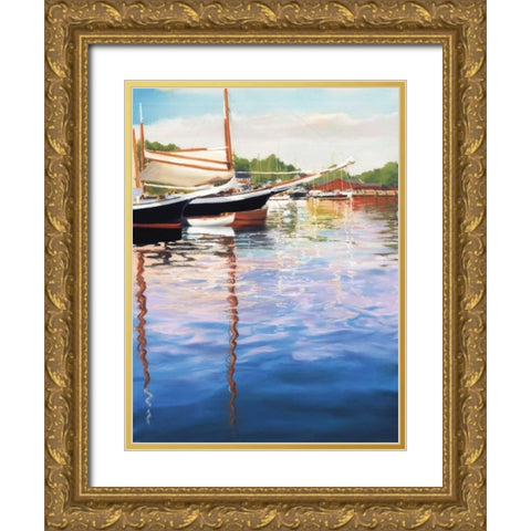 Harbor Reflections Gold Ornate Wood Framed Art Print with Double Matting by Parent, Joanne