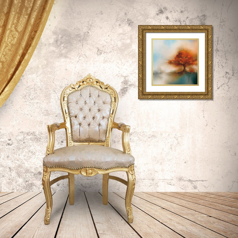 Morning Mist and Maple I Gold Ornate Wood Framed Art Print with Double Matting by Prior, J.P.