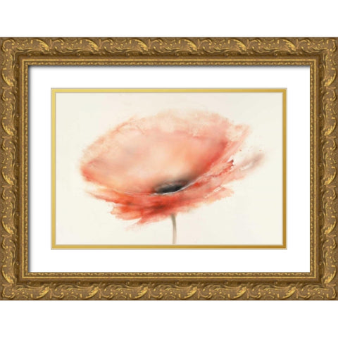 Chiffon Poppy Gold Ornate Wood Framed Art Print with Double Matting by Prior, J.P.