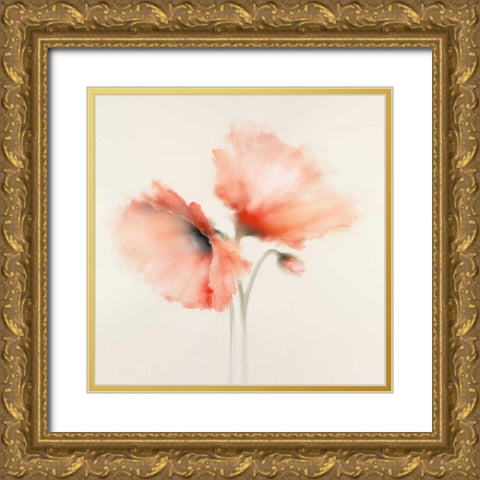 Pink Chiffon I Gold Ornate Wood Framed Art Print with Double Matting by Prior, J.P.