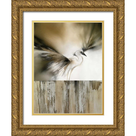 Pink Chiffon II Gold Ornate Wood Framed Art Print with Double Matting by Prior, J.P.