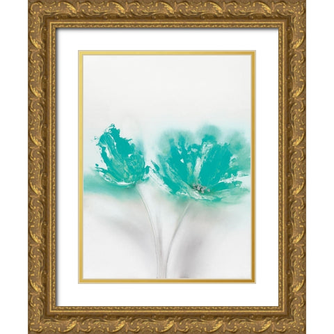 Aqua Sorbet II Gold Ornate Wood Framed Art Print with Double Matting by Prior, J.P.