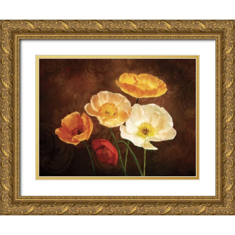 Poppy Perfection II Gold Ornate Wood Framed Art Print with Double Matting by Pahl, Janel
