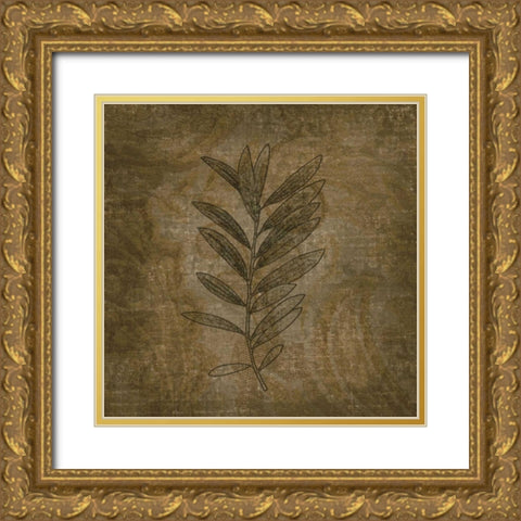 Leaves of Winter Gold Ornate Wood Framed Art Print with Double Matting by Pahl, Janel