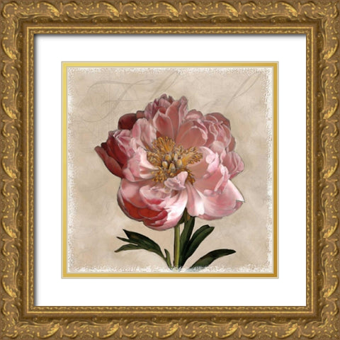 Peony I Gold Ornate Wood Framed Art Print with Double Matting by Pahl, Janel