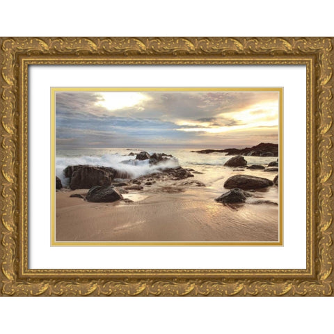 Laguna Sunset Gold Ornate Wood Framed Art Print with Double Matting by Pahl, Janel