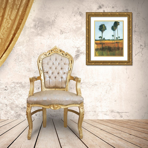 Tall Palms I Gold Ornate Wood Framed Art Print with Double Matting by Pulliam, Mark