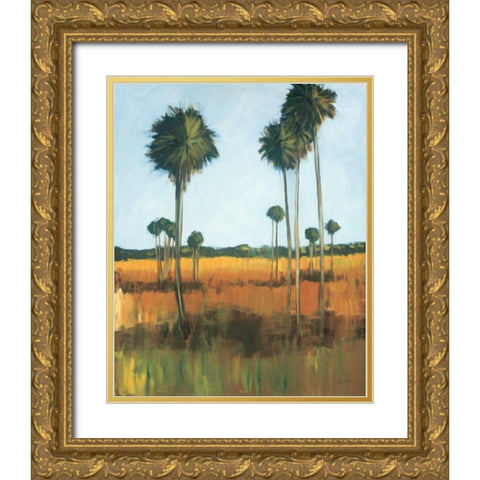 Tall Palms I Gold Ornate Wood Framed Art Print with Double Matting by Pulliam, Mark