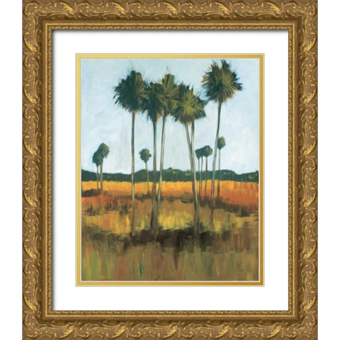 Tall Palms II Gold Ornate Wood Framed Art Print with Double Matting by Pulliam, Mark