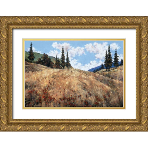 Beyond the Hill Gold Ornate Wood Framed Art Print with Double Matting by Pryce, Martin