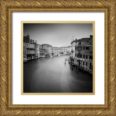 Canal Grande II Gold Ornate Wood Framed Art Print with Double Matting by Papiorek, Nina