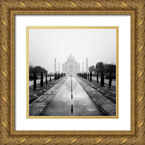 Taj Mahal - A Tribute to Beauty Gold Ornate Wood Framed Art Print with Double Matting by Papiorek, Nina