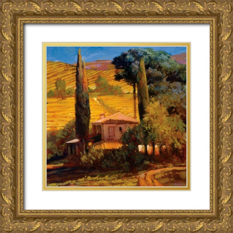 Tuscan Morning Light Gold Ornate Wood Framed Art Print with Double Matting by Craig, Philip