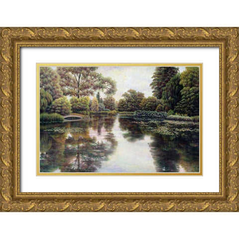 Natures Tapestry Gold Ornate Wood Framed Art Print with Double Matting by Howells, David