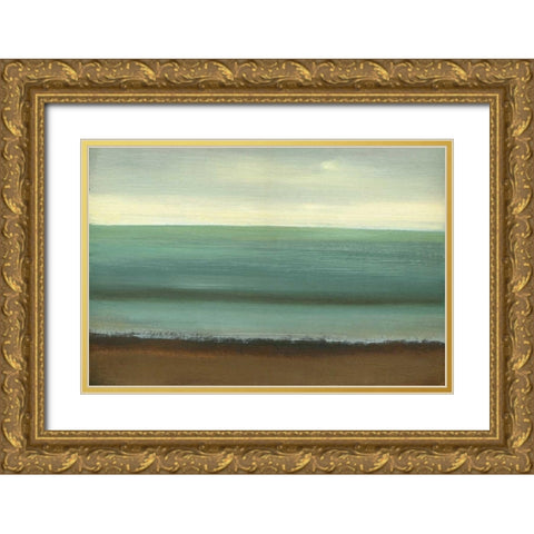 Calm Sea Gold Ornate Wood Framed Art Print with Double Matting by Gold, Caroline