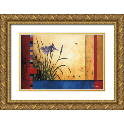 Summer Garden Gold Ornate Wood Framed Art Print with Double Matting by Li-Leger, Don