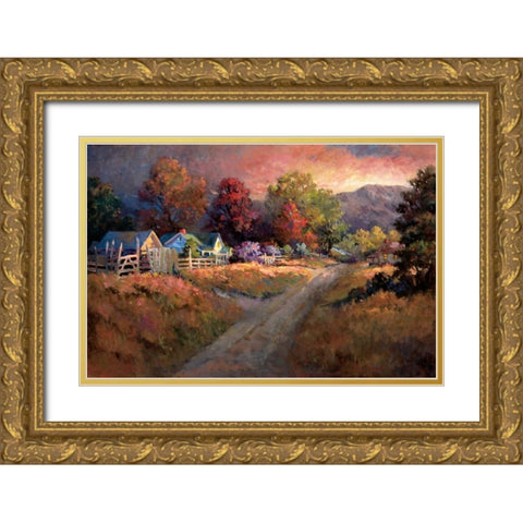 Rural Vista I Gold Ornate Wood Framed Art Print with Double Matting by Lund, Nancy