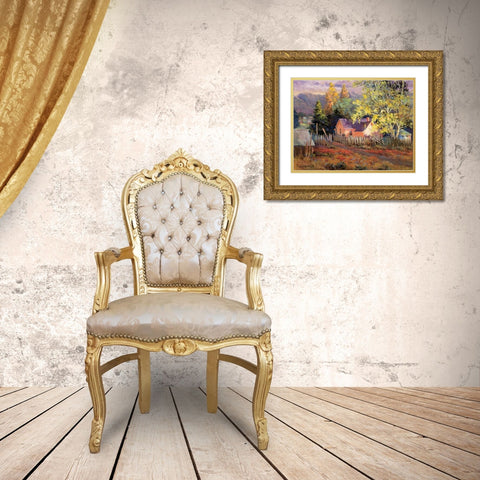 Rural Vista II Gold Ornate Wood Framed Art Print with Double Matting by Lund, Nancy