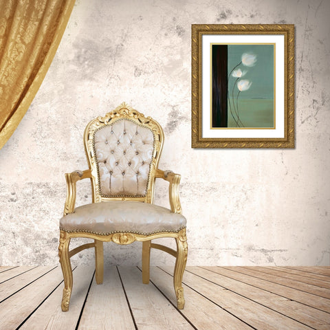 Aqua Breeze I Gold Ornate Wood Framed Art Print with Double Matting by Parker, Karen Lorena
