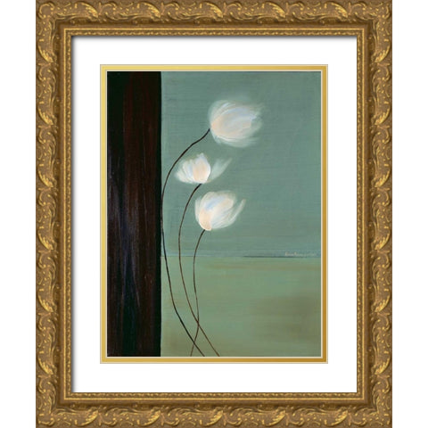 Aqua Breeze I Gold Ornate Wood Framed Art Print with Double Matting by Parker, Karen Lorena