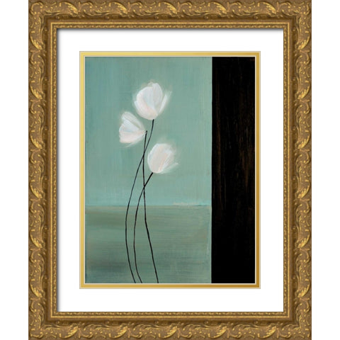 Aqua Breeze II Gold Ornate Wood Framed Art Print with Double Matting by Parker, Karen Lorena