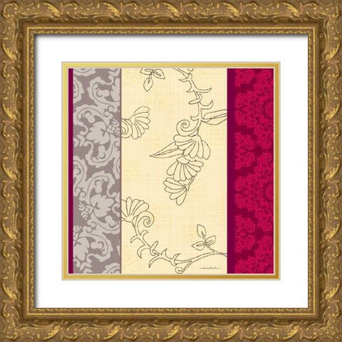 Think Pink II Gold Ornate Wood Framed Art Print with Double Matting by Venter, Tandi