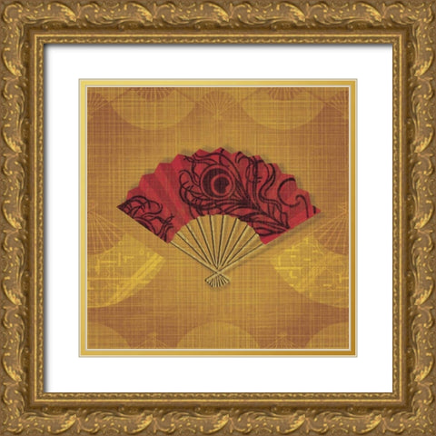 Abanico I Gold Ornate Wood Framed Art Print with Double Matting by Venter, Tandi