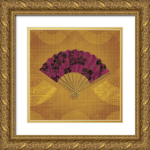 Abanico IV Gold Ornate Wood Framed Art Print with Double Matting by Venter, Tandi