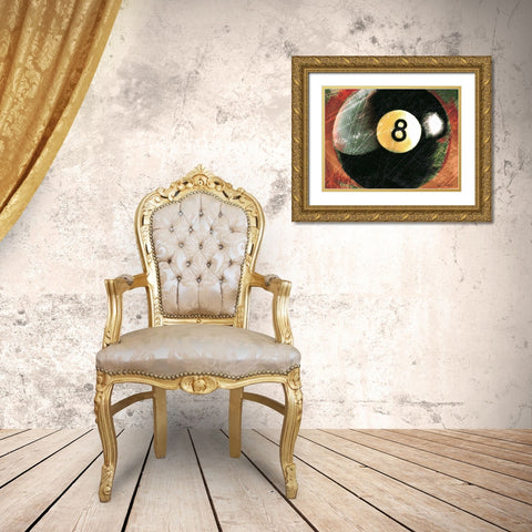 Behind The 8 Ball Gold Ornate Wood Framed Art Print with Double Matting by Venter, Tandi