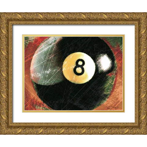Behind The 8 Ball Gold Ornate Wood Framed Art Print with Double Matting by Venter, Tandi