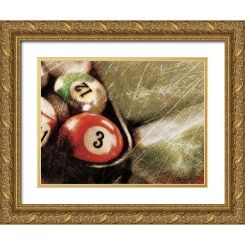 Opening Break Shot Gold Ornate Wood Framed Art Print with Double Matting by Venter, Tandi