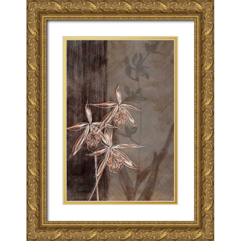 Orchid Sketch II Gold Ornate Wood Framed Art Print with Double Matting by Venter, Tandi