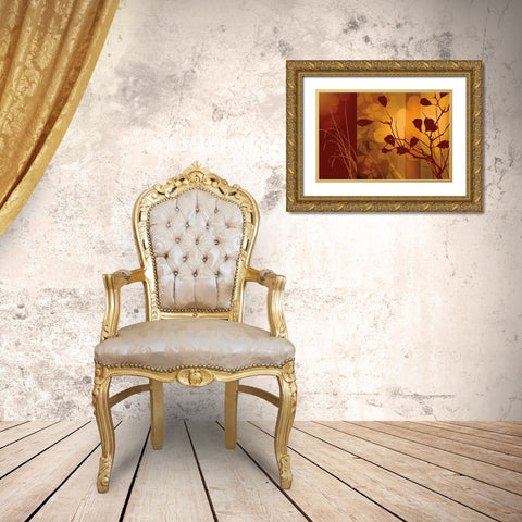 Scarlet Silhouette Gold Ornate Wood Framed Art Print with Double Matting by Aparicio, Edward