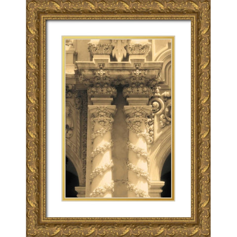 Column II Gold Ornate Wood Framed Art Print with Double Matting by Gilboa, Marina Drasnin