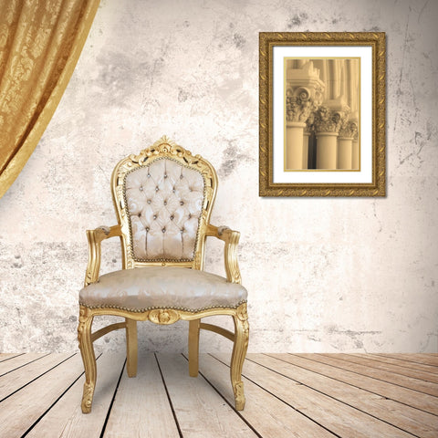 Column III Gold Ornate Wood Framed Art Print with Double Matting by Gilboa, Marina Drasnin