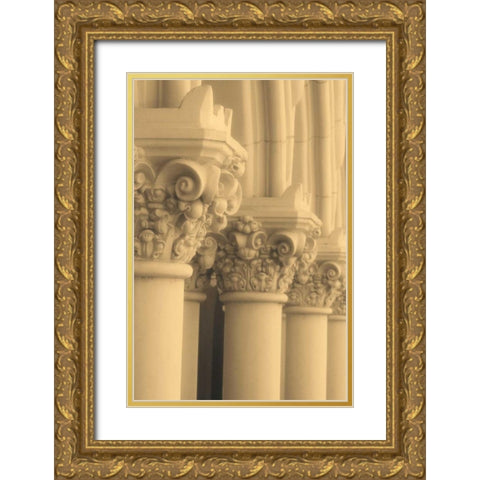 Column III Gold Ornate Wood Framed Art Print with Double Matting by Gilboa, Marina Drasnin