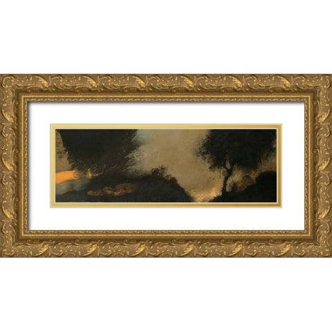 LAube Gold Ornate Wood Framed Art Print with Double Matting by Jully, Denis