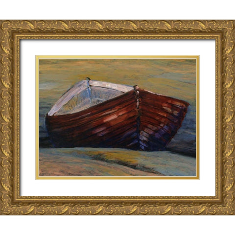 Elly bay Gold Ornate Wood Framed Art Print with Double Matting by Lovelace, Kent