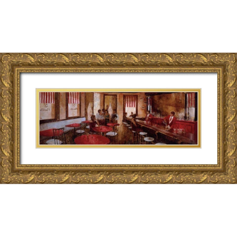 El Floridita Gold Ornate Wood Framed Art Print with Double Matting by Martin, Noemi