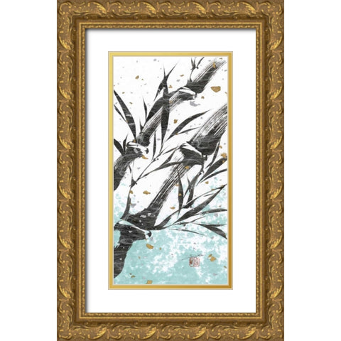 Kyotos Garden I Gold Ornate Wood Framed Art Print with Double Matting by Sugita, Katsumi