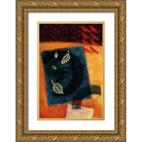 The Crows Debate Gold Ornate Wood Framed Art Print with Double Matting by Willson, Valerie