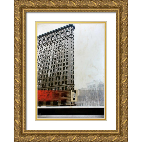 Brooklyn Bridge Gold Ornate Wood Framed Art Print with Double Matting by Bailey, Nathan