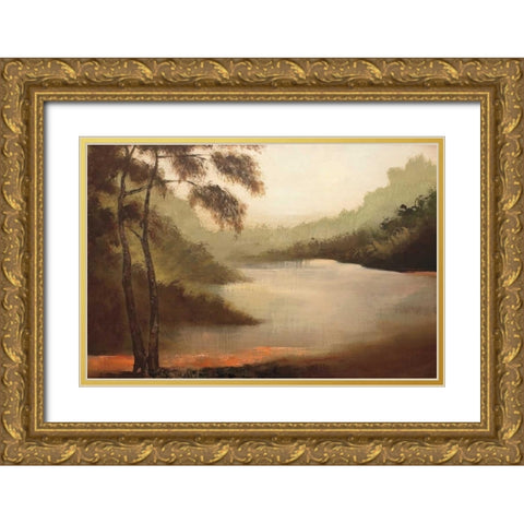 La Bege Gold Ornate Wood Framed Art Print with Double Matting by Jully, Denis