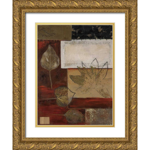 Burlap and Gold I Gold Ornate Wood Framed Art Print with Double Matting by Tunick, Connie