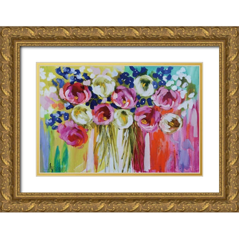 Summer Salsa Gold Ornate Wood Framed Art Print with Double Matting by Brooks, Amanda J.