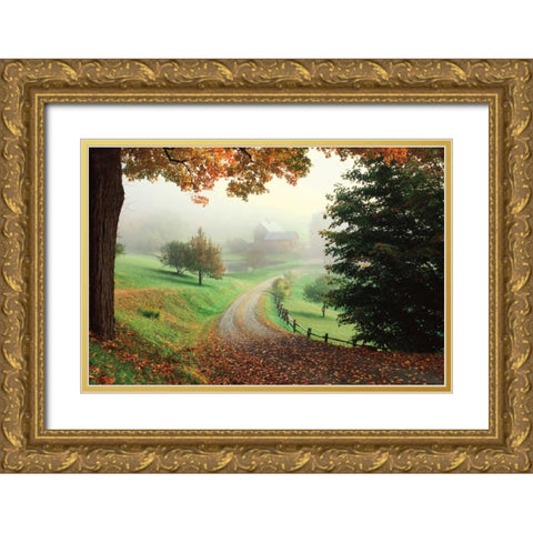 Sleepy Hollow Farm Gold Ornate Wood Framed Art Print with Double Matting by Cahill, Michael